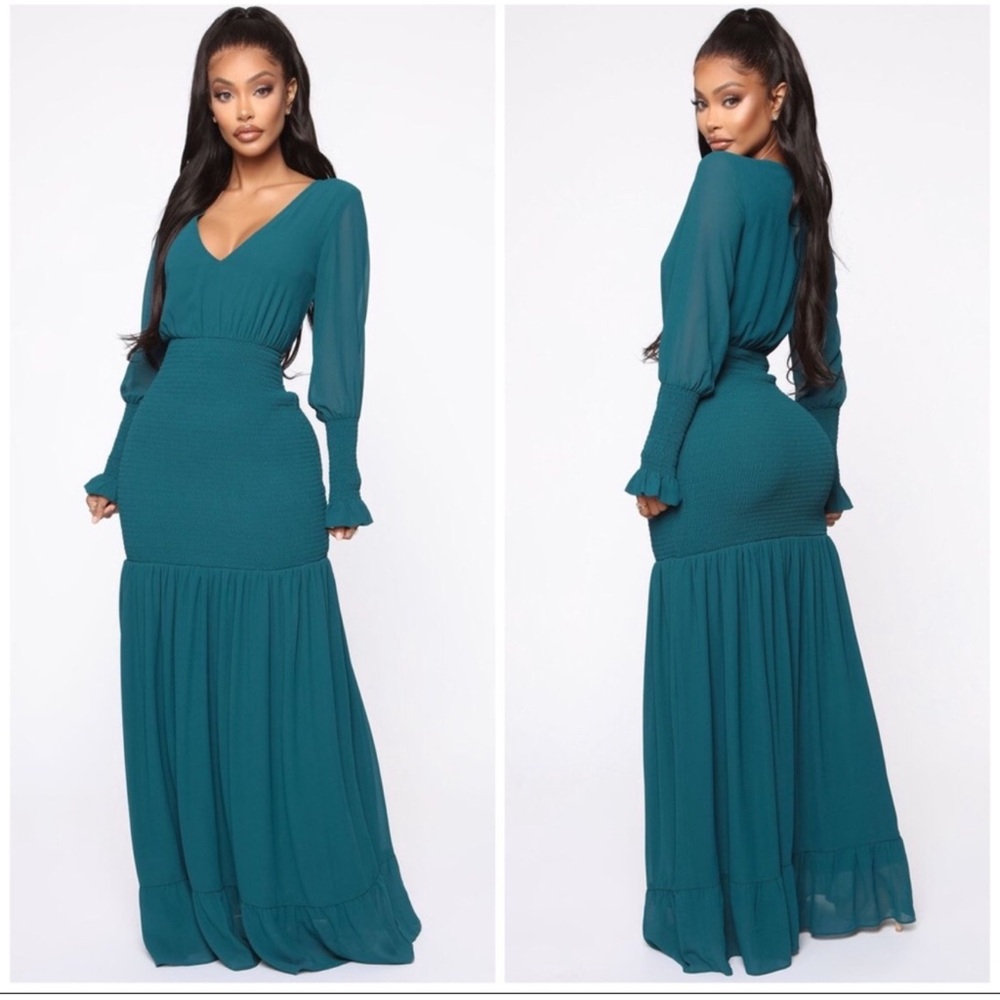 Fashion Nova Southern Drawl Smocked Maxi Dress